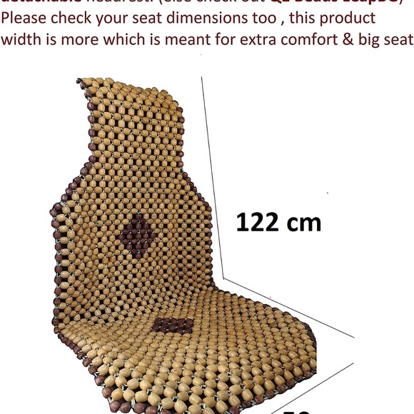 Acupuncture Design Wooden Car Bead Seat Cover Cushion Mat ( Universal Fit) - Picture 2 of 7